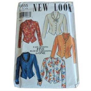 New Look Sewing Pattern 6555 Size 8-18 Blouse Uncut